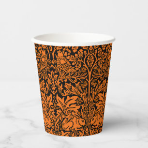 William Morris Brother Rabbit Roest Zwart Patroon Papieren Bekers