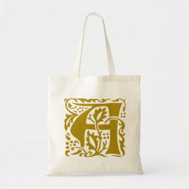 William Morris Brown Beige Monogram A Tote Bag