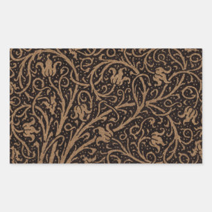 William Morris Campion Gestempeld Leren Damast Rechthoekige Sticker