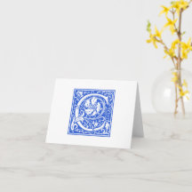 William Morris Carte C initiale C et enveloppe