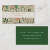 WILLIAM MORRIS CARTE DE VISITE MOTIF BOTANIQUE (Devant / Derrière)