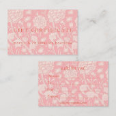 William Morris - Certificat cadeau pour tulipes sa (Devant / Derrière)