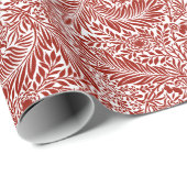 William Morris Cherry Red Larkspur Pattern Cadeaupapier (Rol Hoek)