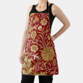 William Morris Cherwell Floral Pattern Red Schort (Insitu)