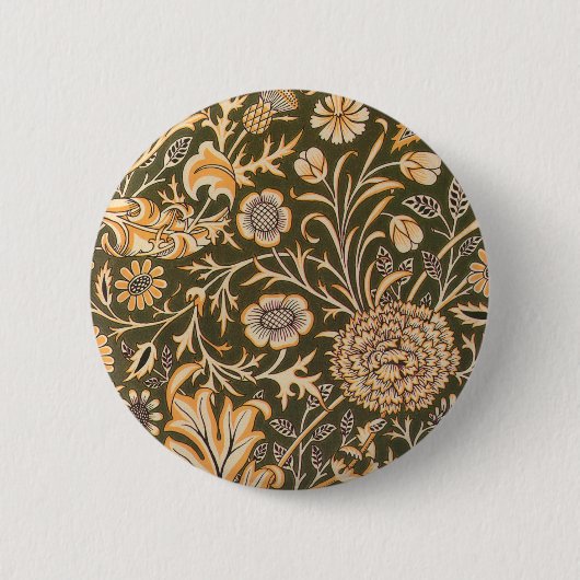 William Morris Cherwell Wallpaper Pattern Ronde Button 5,7 Cm (Voorkant)