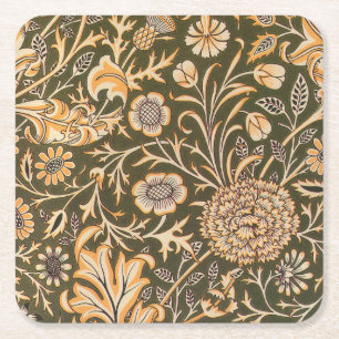 William Morris Cherwell Wallpaper Pattern Vierkante Kartonnen Onderzetter