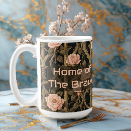 William Morris Chic Rose Trellis Home of the Brave Koffiemok