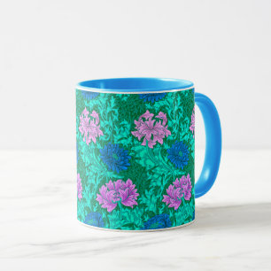 William Morris Chrysanten, Aqua en Violet Mok