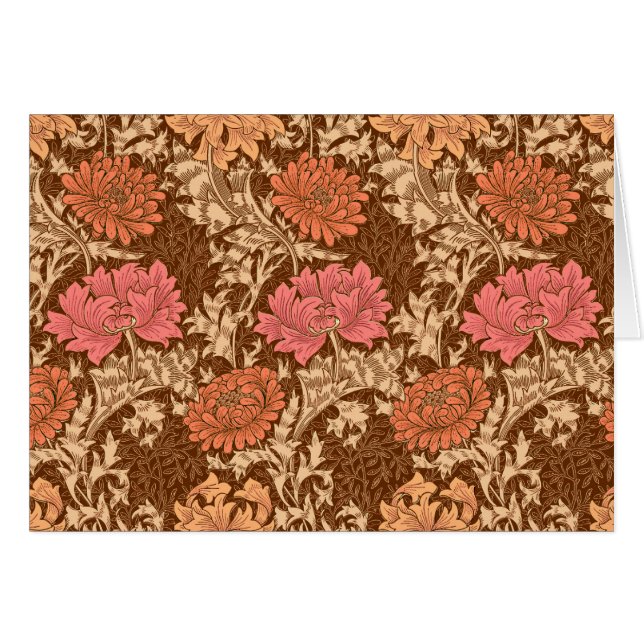 William Morris Chrysanthèmes, Brown et rouille (Devant Horizontal)