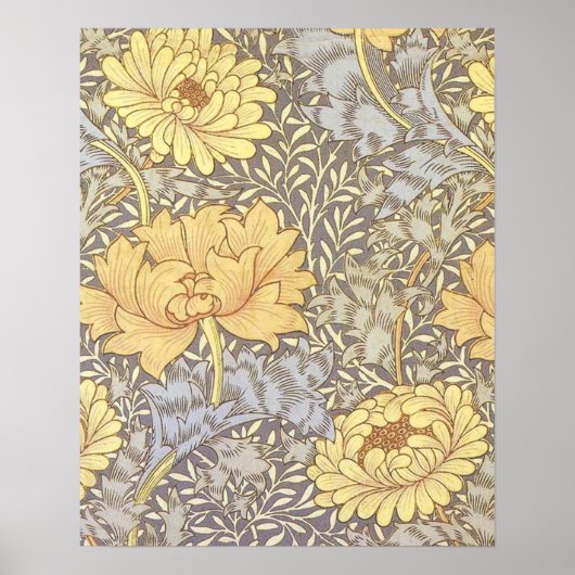 William Morris Chrysanthemum Bloem Poster (Voorkant)