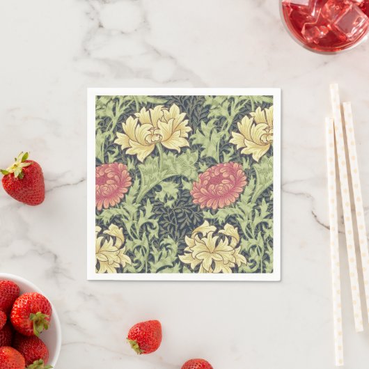 William Morris Chrysanthemum Floral Art Servetten (Insitu)