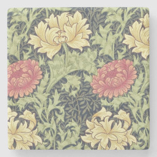 William Morris Chrysanthemum Floral Art Stenen Onderzetter