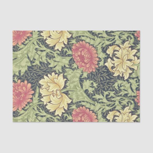 William Morris Chrysanthemum  Floral Art Tissuepapier (Voorkant)