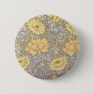 William Morris Chrysanthemum Moeder Bloemen Ronde Button 5,7 Cm