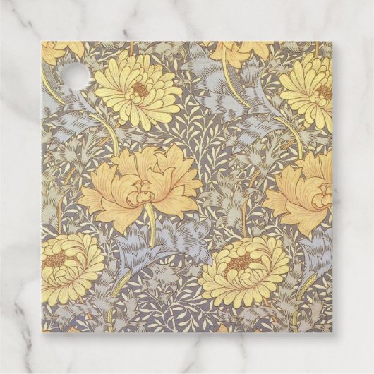 William Morris Chrysanthemum Mum Flowers Bedankjes Labels (Voorkant)