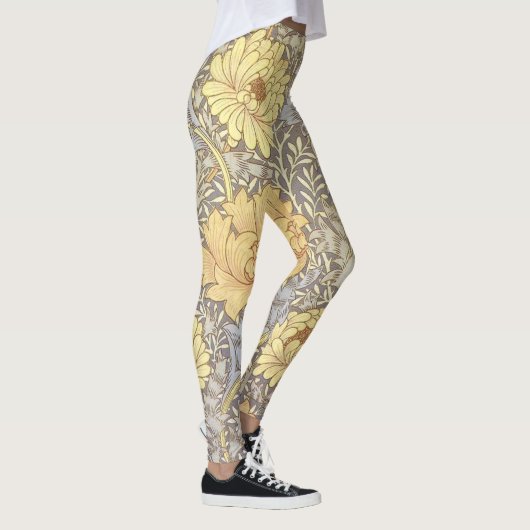 William Morris Chrysanthemum Mum Flowers Leggings (Rechts)