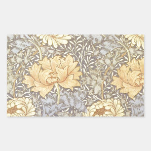 William Morris Chrysanthemum Mum Flowers Rechthoekige Sticker