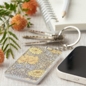 William Morris Chrysanthemum Mum Flowers Sleutelhanger (Voorkant Rechts)