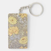 William Morris Chrysanthemum Mum Flowers Sleutelhanger (achterkant)