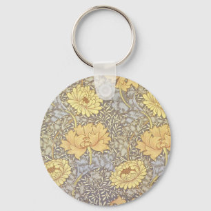 William Morris Chrysanthemum Mum Flowers Sleutelhanger