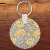 William Morris Chrysanthemum Mum Flowers Sleutelhanger (Voorkant)