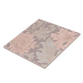 William Morris Chrysanthemum Pattern Ceramic Tile Tegeltje (Zijkant)