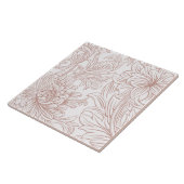 William Morris Chrysanthemum Pattern Ceramic Tile Tegeltje (Zijkant)