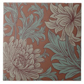 William Morris Chrysanthemum Pattern Ceramic Tile Tegeltje (Voorkant)