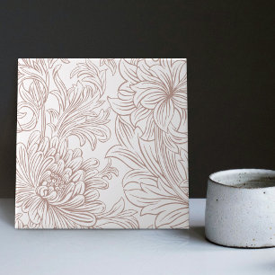 William Morris Chrysanthemum Pattern Ceramic Tile Tegeltje