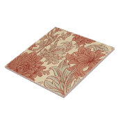 William Morris Chrysanthemum Pattern Ceramic Tile Tegeltje (Zijkant)