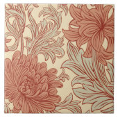 William Morris Chrysanthemum Pattern Ceramic Tile Tegeltje (Voorkant)