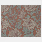 William Morris Chrysanthemum Pattern Fleece Blanke Deken (Voorkant (Horizontaal))