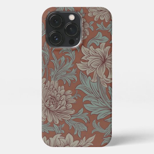William Morris Chrysanthemum Pattern iPhone Case Hoesje (Achterkant)