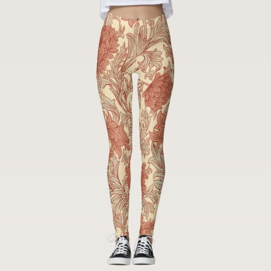 William Morris Chrysanthemum Pattern Leggings (Voorkant)