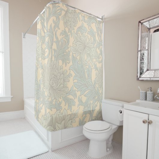 William Morris Chrysanthemum Pattern Shower Curtai Douchegordijn (In situ)