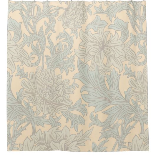 William Morris Chrysanthemum Pattern Shower Curtai Douchegordijn (Voorkant)