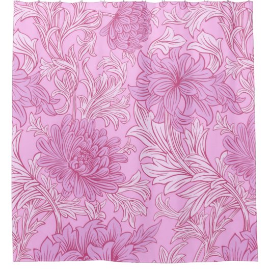 William Morris Chrysanthemum Pattern Shower Curtai Douchegordijn (Voorkant)