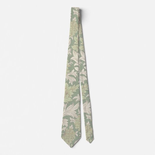 William Morris Chrysanthemum Pattern Stropdas (Voorkant)