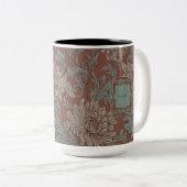 William Morris Chrysanthemum Pattern Two-Tone Coff Tweekleurige Koffiemok (Voorkant rechts)