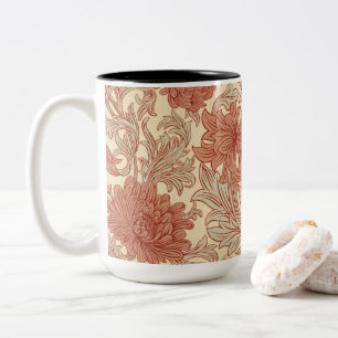 William Morris Chrysanthemum Pattern Two-Tone Coff Tweekleurige Koffiemok