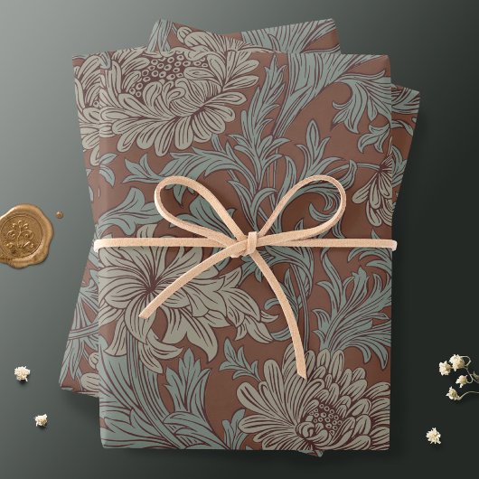 William Morris Chrysanthemum Pattern Wrapping Pape Inpakpapier Vel