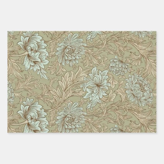 William Morris Chrysanthemum Pattern Wrapping Pape Inpakpapier Vel (Voorkant 2)