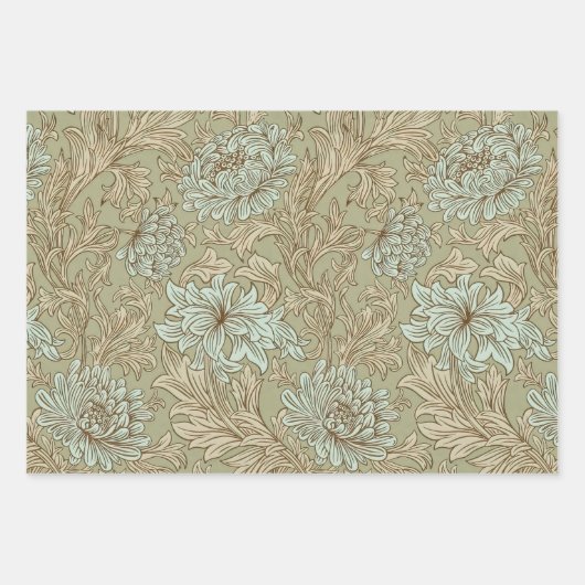 William Morris Chrysanthemum Pattern Wrapping Pape Inpakpapier Vel (Voorkant)