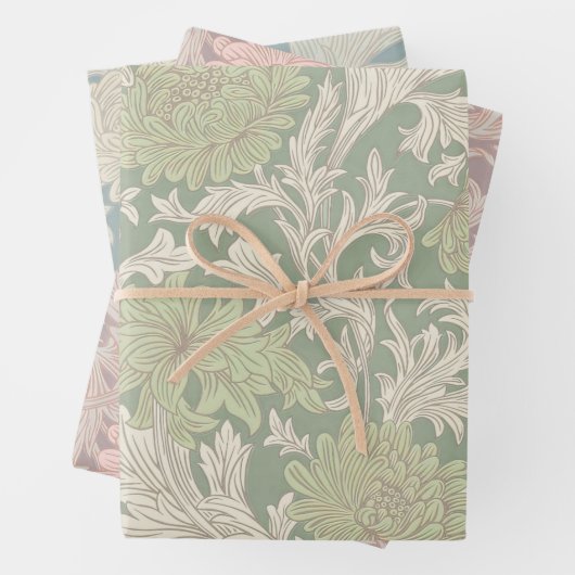 William Morris Chrysanthemum Pattern Wrapping Pape Inpakpapier Vel (In situ)
