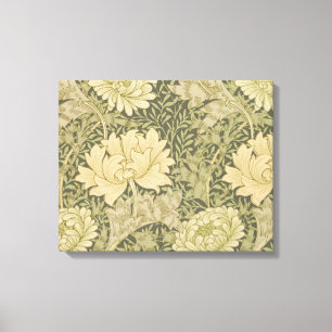 William Morris Chrysanthemum Sage Flower Canvas Afdruk