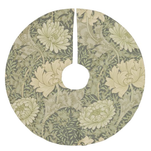 William Morris Chrysanthemum Sage Flower Kerstboom Rok (Voorkant)