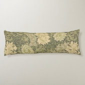 William Morris Chrysanthemum Sage Flower Lichaamskussen (Achterkant)