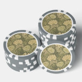 William Morris Chrysanthemum Sage Flower Poker Chips (Opstapeling)