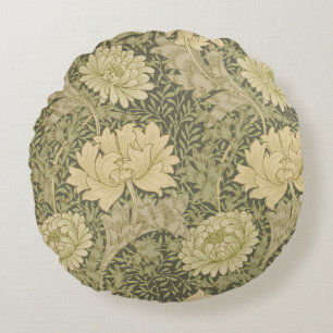 William Morris Chrysanthemum Sage Flower Rond Kussen