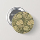 William Morris Chrysanthemum Sage Flower Ronde Button 5,7 Cm (Voorkant /achterkant)